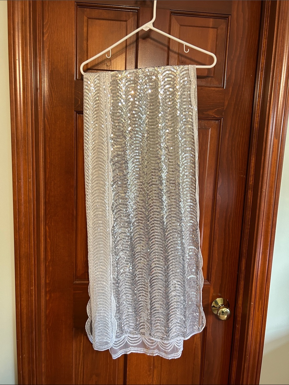 Silver Sequin Embellished Women's Skirt
